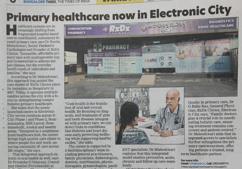 Primary healthcare now in Electronic City
